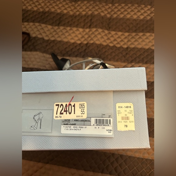 Prada Black Satin Heels with Crystal Embellished Heel size 37 - Picture 8 of 8